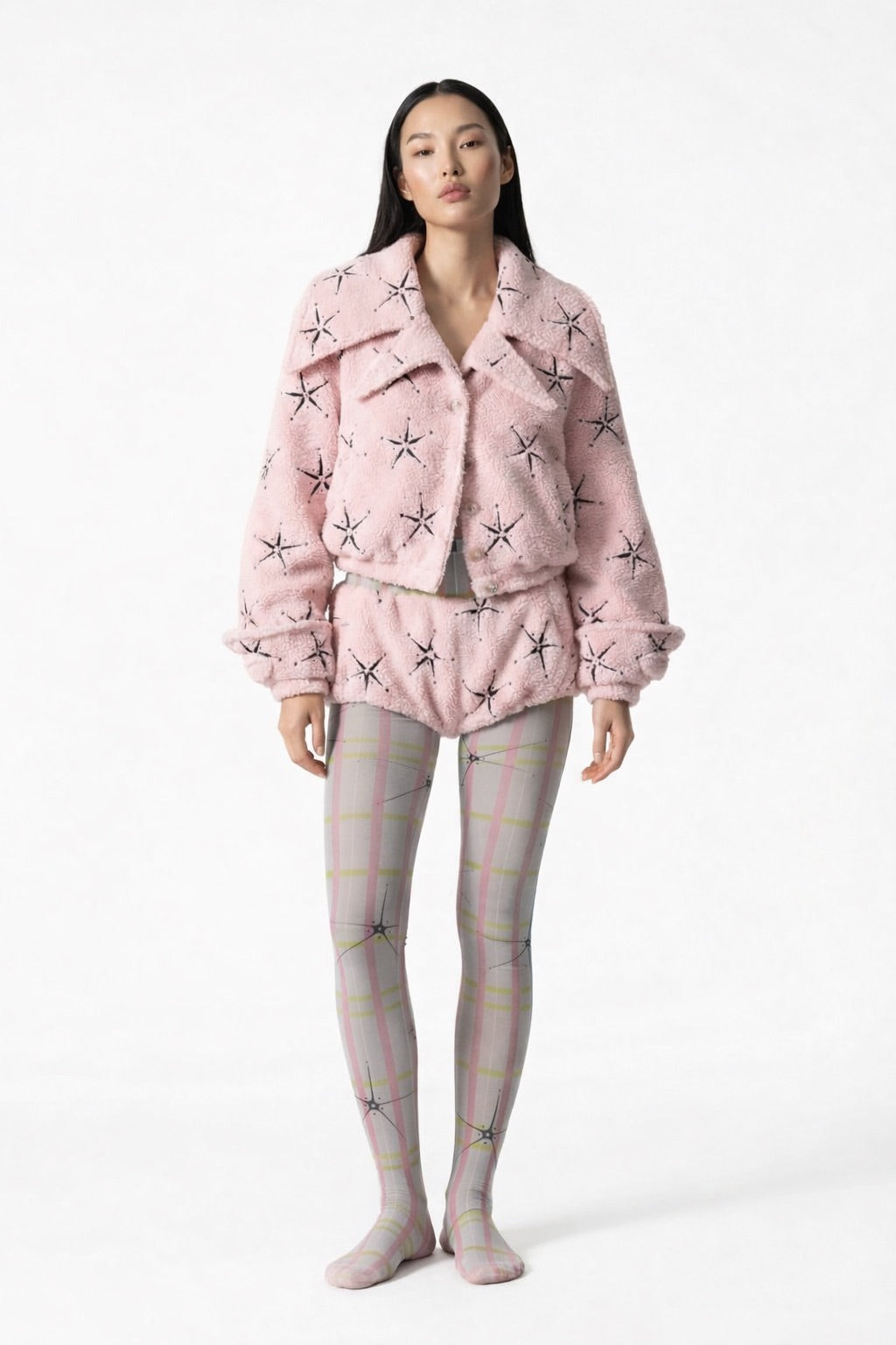 Starstitch Fleece Set with printed tights