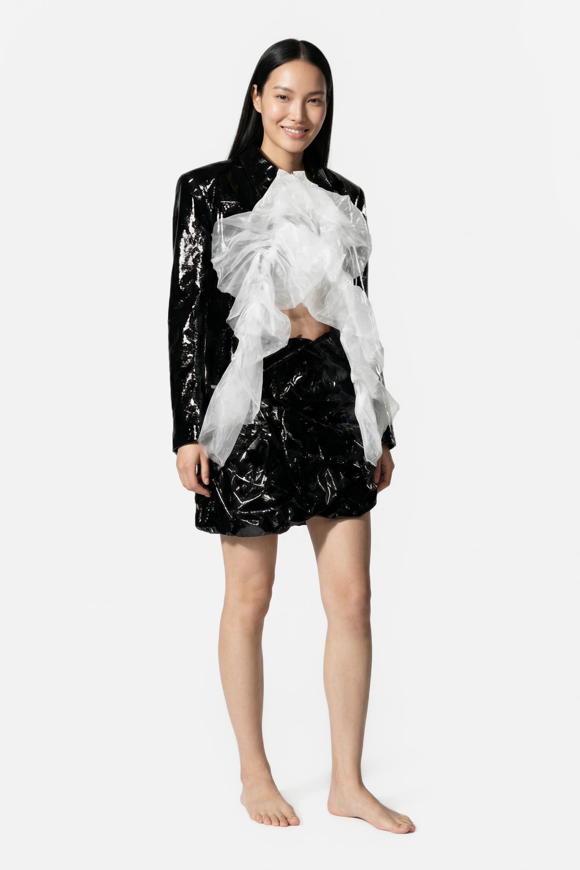 Black ruffle jacket