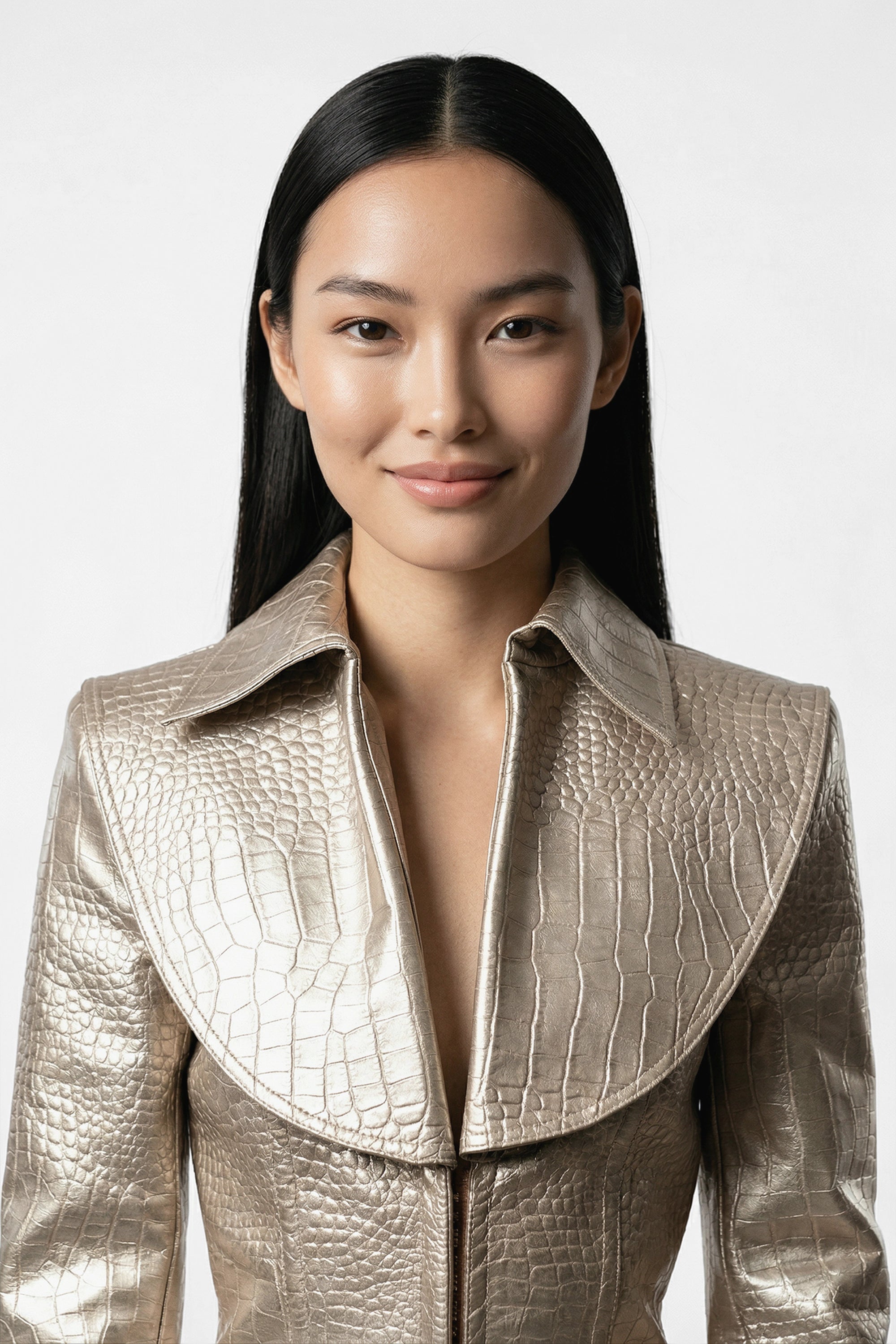 Structured Leather Coat