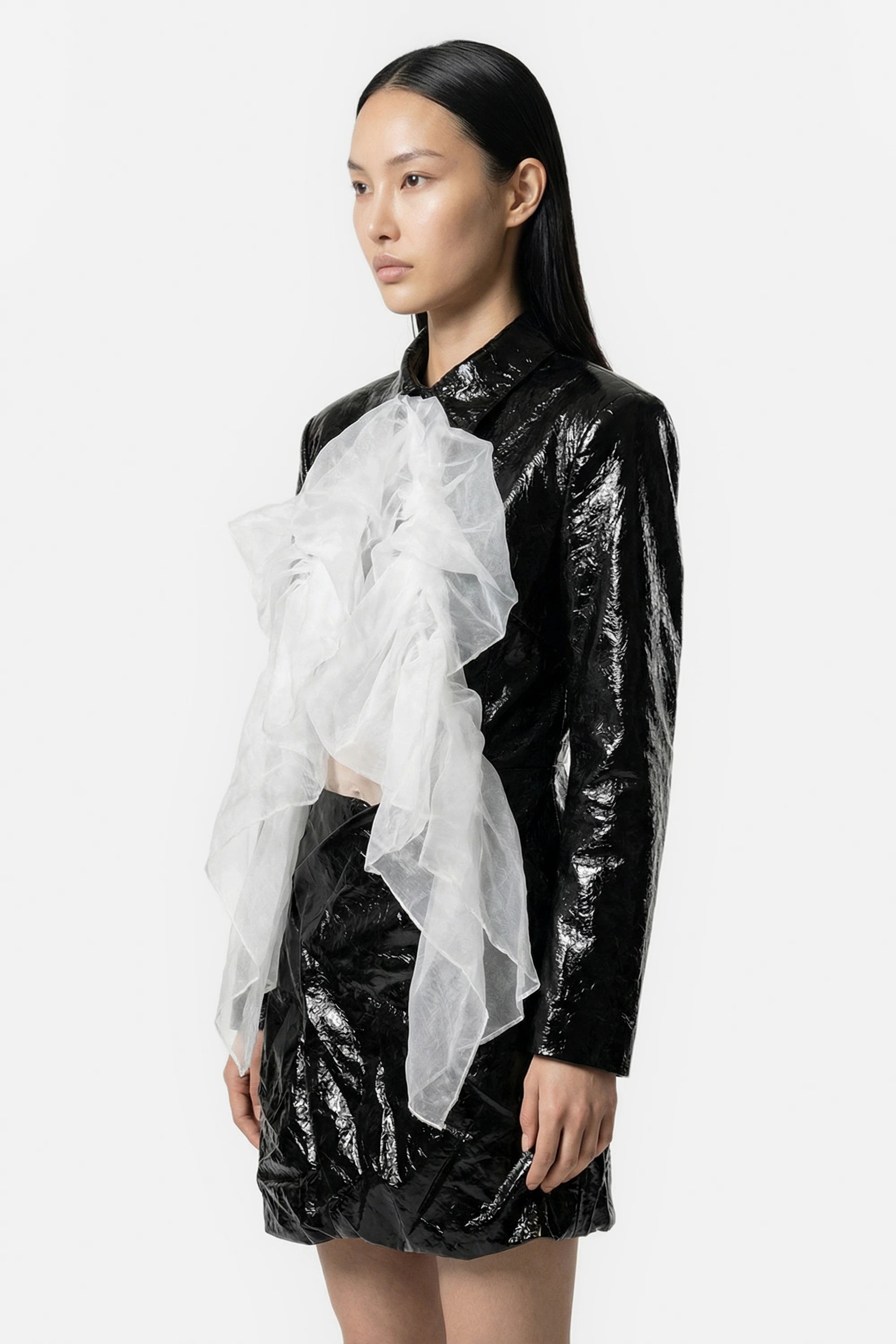 Black ruffle jacket