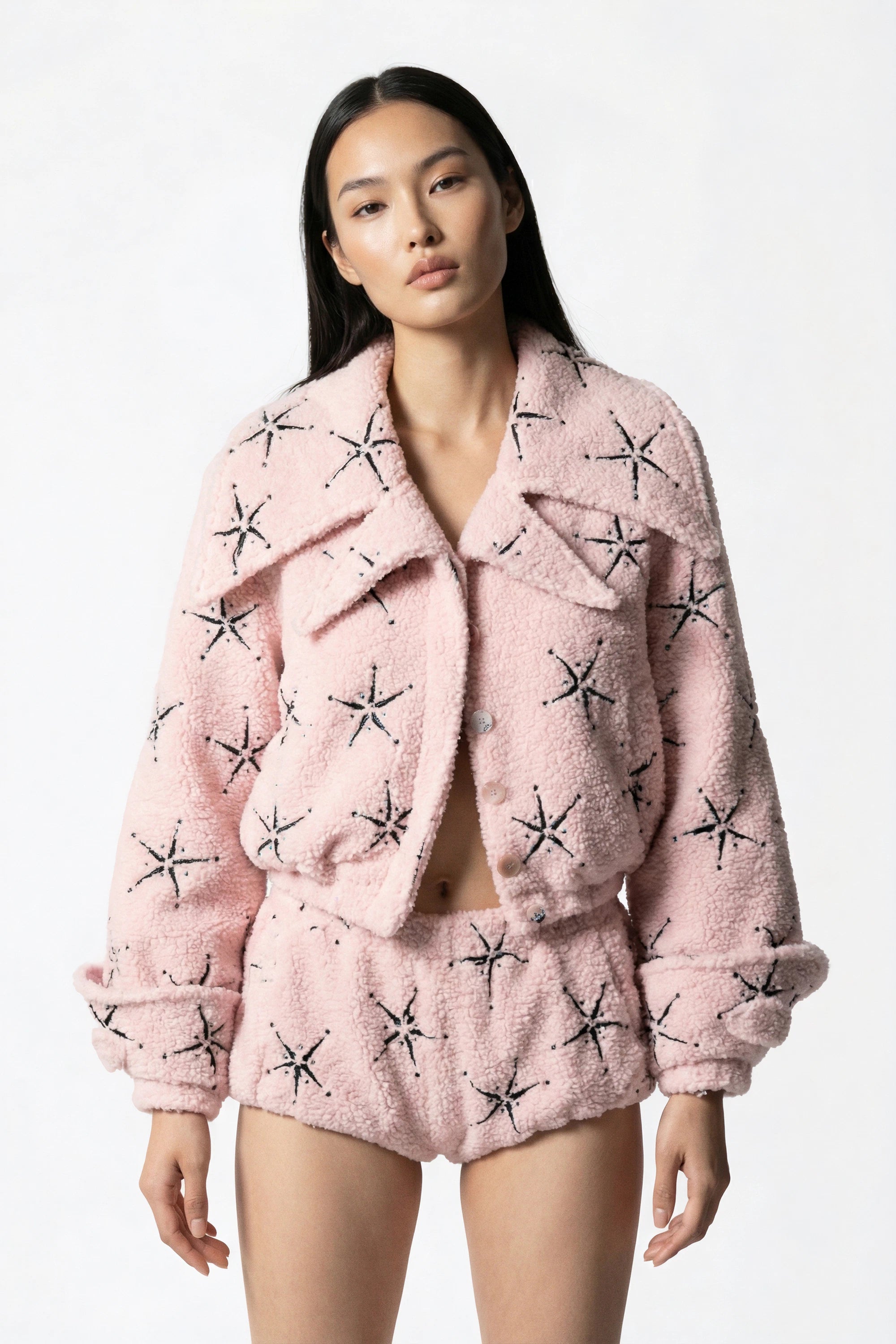 Starstitch Fleece Set with printed tights