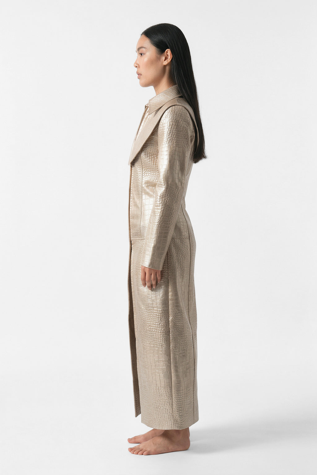 Structured Leather Coat