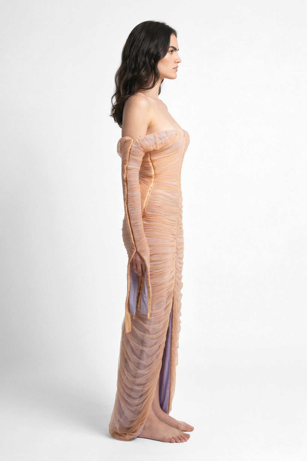 Draped Tulle Dress
