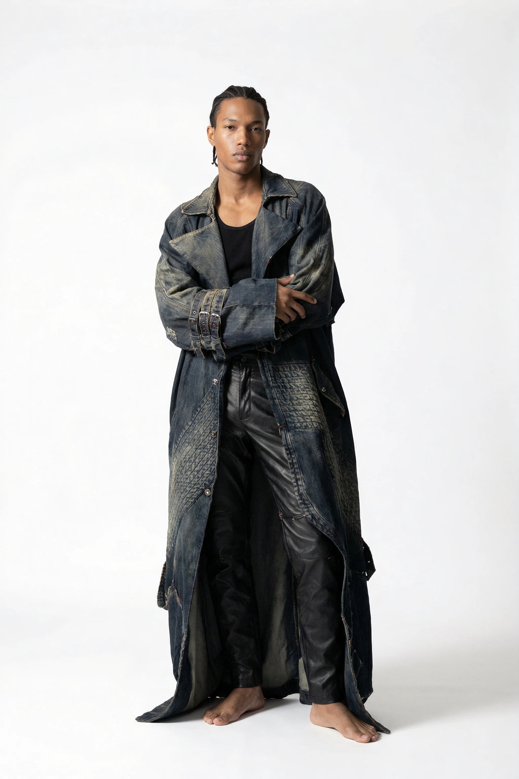 Trench in Distressed Denim