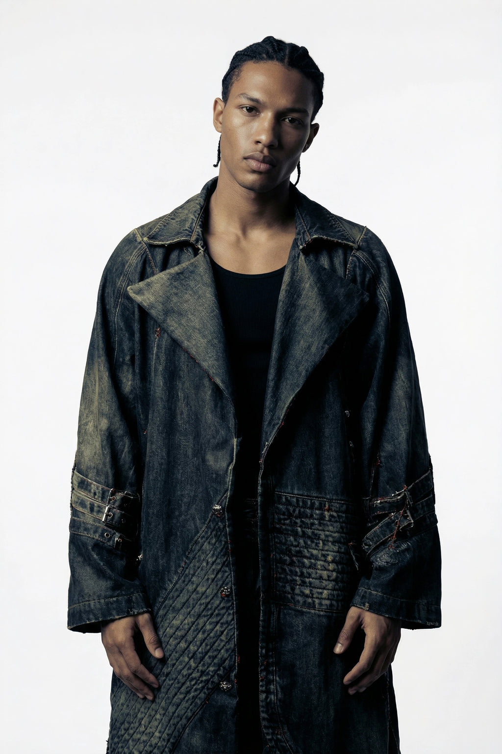 Trench in Distressed Denim