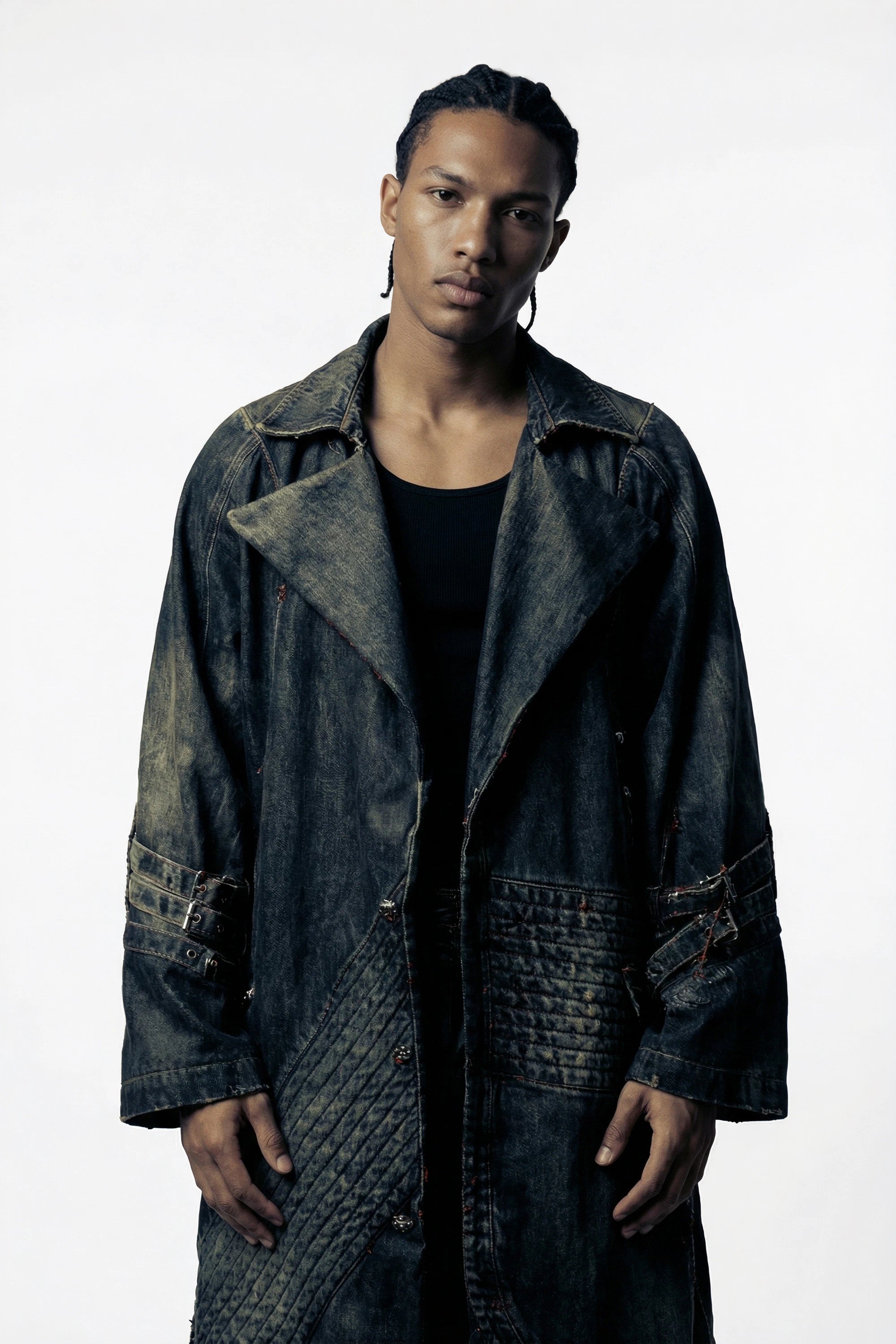 Trench in Distressed Denim