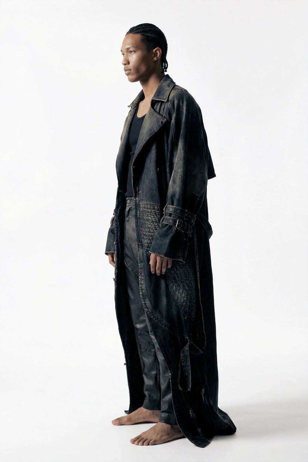 Trench in Distressed Denim